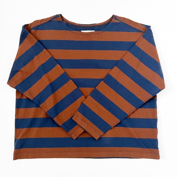 Everlane The Modern Breton Tee Multiple Color Carob and Navy Size XL - Picture 3 of 8